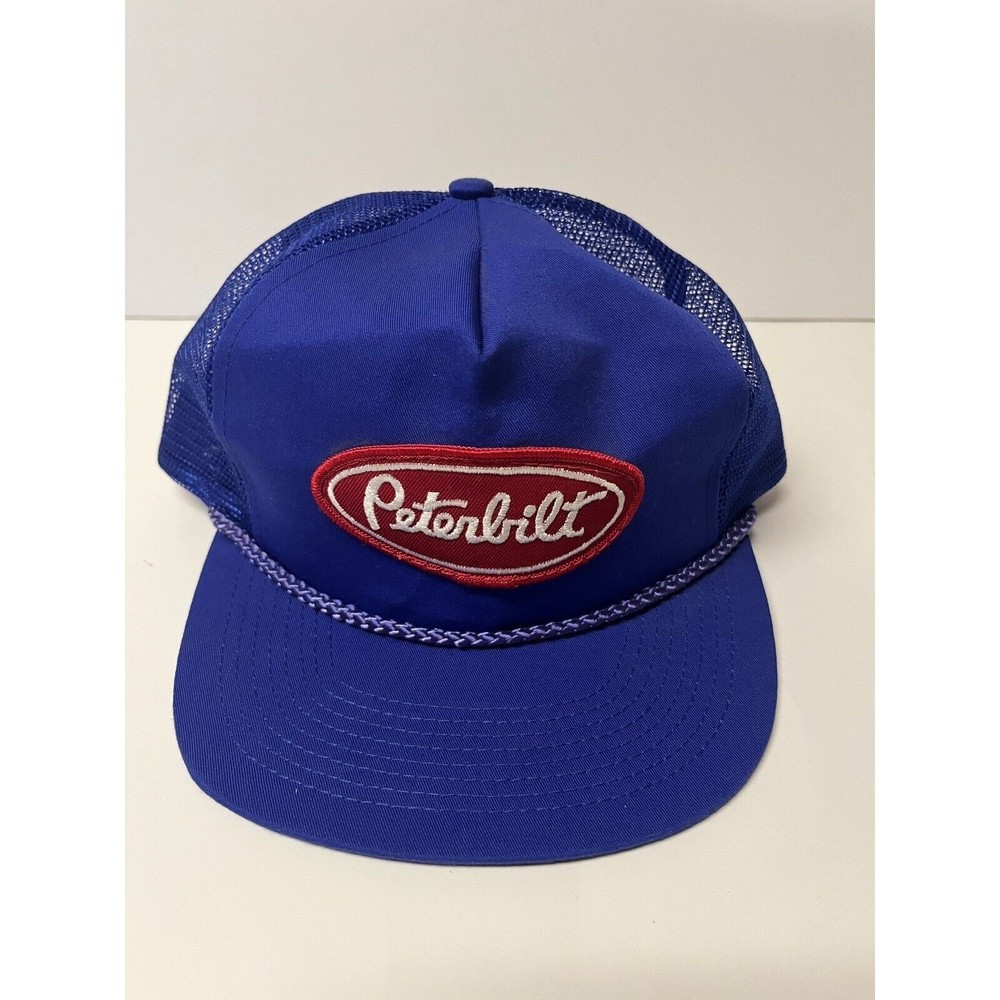 Vintage Peterbilt Snapback Blue Mesh Trucker Hat Retro Grunge 80s 90s NWOT